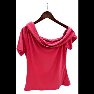 DAVID David Meister Fluid Knit Off-Shoulder Top Pink Top - Regular